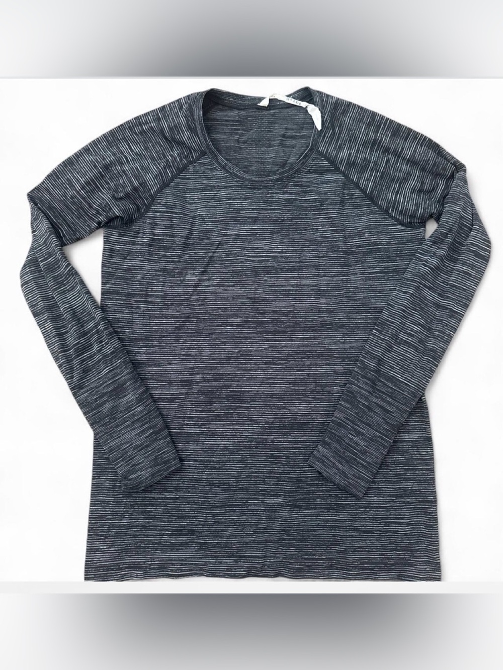 lululemon Long Sleeve Swiftly Heathered Black & White Long Sleeve Top SZ 12